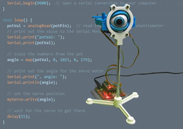 mekanik göz robotik robot animatronik arduino servo 3D print model - Mito3D
