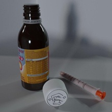 medicament medicaments syringe painkillers syrup bottle sickness disease temperature 3d print model - Mito3D