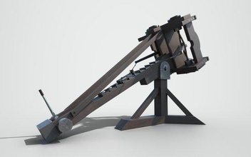 medieval balista realista catapulta guerra lucha lanzamiento máquina arma militar Ejército estructura cerco batalla historia antiguo distancia madera torsión 3d print model - Mito3D