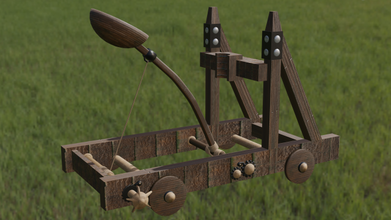 medieval catapulta 3d modelo in artillería 3dexport militar vehículo madera pesado 3d print model - Mito3D