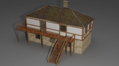 medieval casa gratis 3d modelo in edificios 3dexport madera pueblo escuela politécnica edificio antiguo historia juego exterior 3d print model - Mito3D