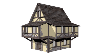 médiéval maison libre 3d modèle in fantaisie 3dexport medievalfantasyassets medieval style fantasy houses 3d print model - Mito3D