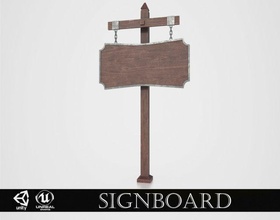 medieval letrero v2 firmar señalizar cuadro público tablón anunciar madera siglos activo antiguo accesorios estrategia rpg fantasía oscuro historia mensaje 3d print model - Mito3D