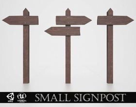 medieval small signpost 3d model in environment 3dexport sign frame public old plank advertise wood ages asset antique props strategy rpg fantasy dark history message signboard 3d print model - Mito3D