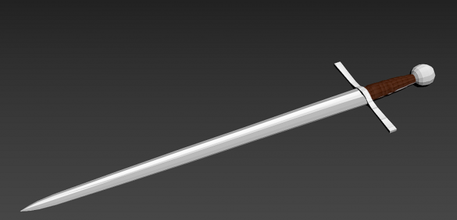 médiéval épée belle minimum polygones métal cuir manipuler 3d print model - Mito3D