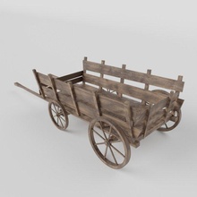 médiéval wagon bois véhicule Chariot charge porter planche 3d print model - Mito3D