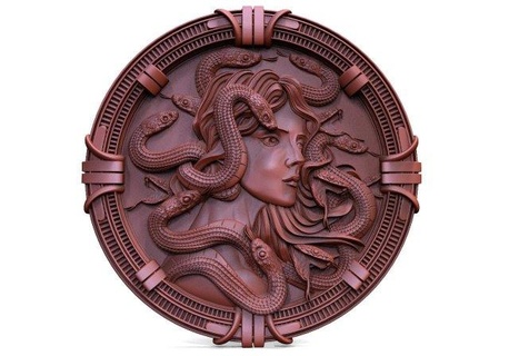 medusa cnc signs logos art snake mythology creature fantasy monster artcam aspire carveco relief 3d print model - Mito3D