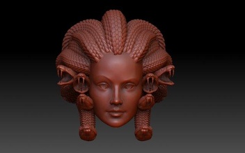 medusa gorgona 3d impresión modelo in figuritas 3dexport serpientes cabeza 3d print model - Mito3D