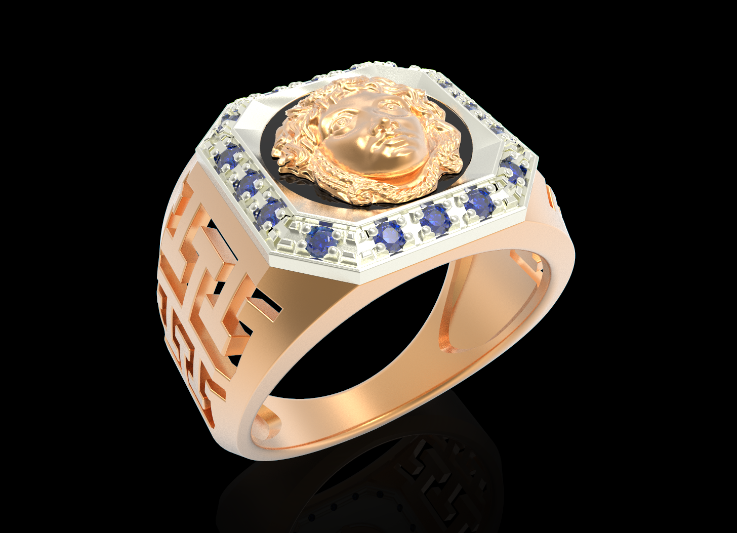 medusa anel 3d impressão modelo in argolas 3dexport joalheria cara 3dprinting moagem jóias 3D print model - Mito3D