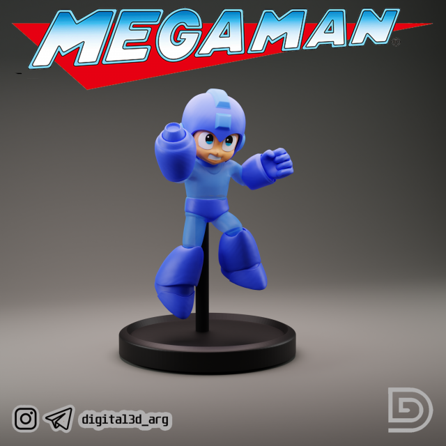 Megaman figura escultura busto jogador retro 3D print model - Mito3D