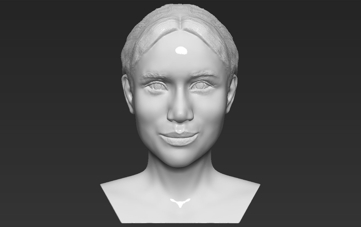 meghan marcèle buste 3d impression prêt stl obj modèle in sculpture 3dexport reine elizabeth prince harry charles william philippe kate middleton célèbre femme uni royaume princesse 3D print model - Mito3D