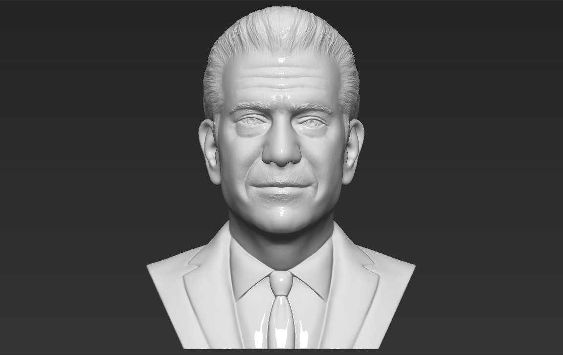 mel gibson bust 3d printing ready stl obj formats mad max actor leathal weapon braveheart hollywood celebrity hanks pitt di caprio brando oscars 3D print model - Mito3D