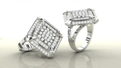 mel-ring ring diamond gold Mode gem ebnen Kanal Hochzeit 3d print model - Mito3D