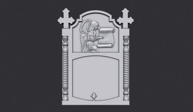 monumento lápida sepulcral ángel 3d impresión modelo in señales logos 3dexport cnc tumba esculpir cruzar mortuoria cristiano religiou búlgaro grabado tallado orando 3d print model - Mito3D