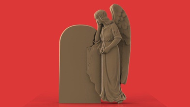 memorial tombstone angel cnc model 3d in miscellaneous 3dexport cncmodel cnctombstone monument cncmarble cnccarvemodel marble cncrelief stone bass dead tomb grave gravestone cemetery graveyard cutting 3d print model - Mito3D