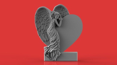 memorial tombstone angel 3d model in sculpture 3dexport cncmodel cnctombstone monument cncmarble cnccarvemodel marble cncrelief stone bass dead tomb grave gravestone cemetery graveyard cnc cutting 3d print model - Mito3D