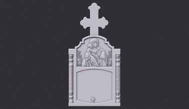 memorial tombstone cross cnc monument tomb grave gravestone graveyard carve headstone christian religiou bulgarian engraving carving carved angel praying 3d print model - Mito3D
