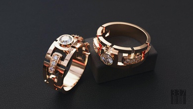 men diamond ring l printing jewellery signet modell gemstone gems decoration luxury design jewel wax printable style fashion print 3d print model - Mito3D