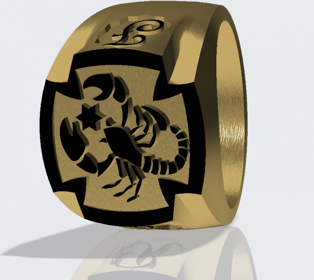 homens sinete anel 3d impressão modelo in argolas 3dexport signetring 3D print model - Mito3D