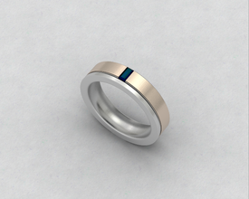 mens engagement ring modern comfort 3d print model - Mito3D