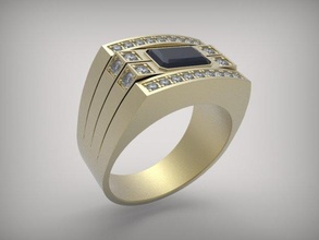 mens ring 001 3d print model in rings 3dexport jewelry gold silver gems diamonds onyx 3d print model - Mito3D
