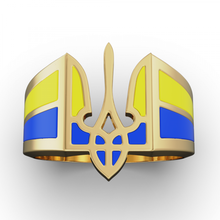 Herren Ring Mantel Waffen Ukraine Emaille Ringe cad Juwelier Schmuck Juweliere 3d print model - Mito3D