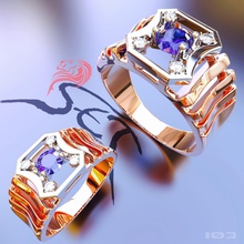 masculino anel diamantes 3d impressão modelo in argolas 3dexport joalheria homens jóias ouro joias pedra gema moda beautifu 3d print model - Mito3D