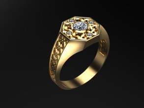 hombres anillo gratis 3d impresión modelo in anillos 3dexport joyería joya diseño 3d print model - Mito3D
