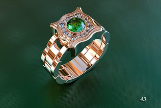 Herren-ring mit Steinen ring Männlich gild drucken Edelsteine diamond stl 3d print model - Mito3D