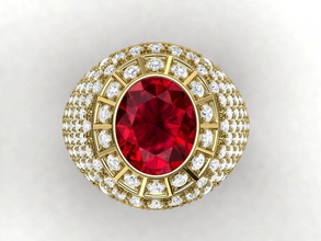 mens ruby ring anel diamantes ouro jóias prototipagem stl imprimir original pedras gemas obj 3d print model - Mito3D