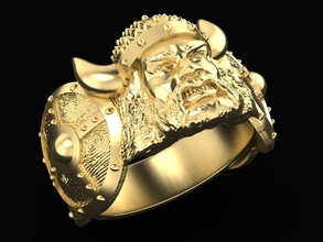 hommes sceau bague viking bijoux cadeau belle imprimable diamants messieurs ethnique modèle bijou anneaux 3dm 3ds stl or haute 3d print model - Mito3D
