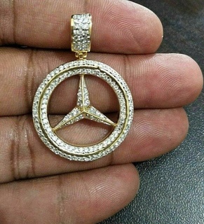 mercedes-benz diamond pendant 2 pendants mercedes-benzdiamond antique luxury rapper hiphop jewelry necklace gemstone elegant celebrity style jewellery bling gem urban car benz mercedes 3d print model - Mito3D