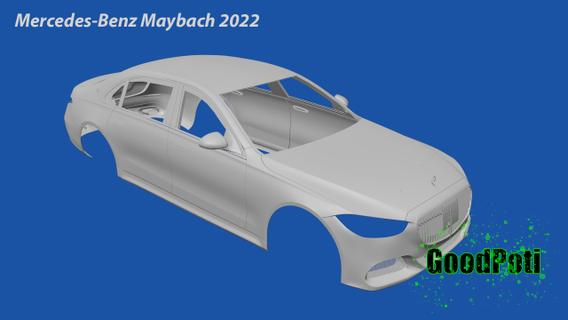 mercedes benz Maybach 2022 otomotiv c4d 3ds stl fbx obj araba 3d model Yazdır Marcedes oyun oyuncaklar 3d print model - Mito3D