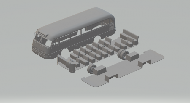 mercedes benz o321 54 3d impresión modelo in vehículo 3dexport fundido presión ruedas calientes caliente entrenar h0 187 espacio coche vehiculo tragamonedas rc rcmodel autobús autobuses entrenador transporte 3D print model - Mito3D