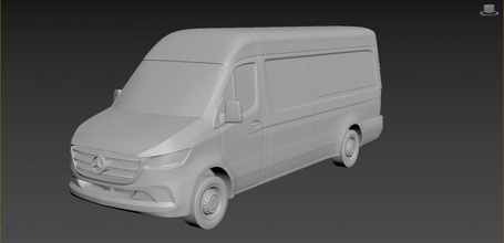 mercedes-benz sprinter 2020 high roof on a small scale 3d print model in automotive 3dexport car cars hobby germany auto sport printcar drive rc toy plastic 172 3d print model - Mito3D