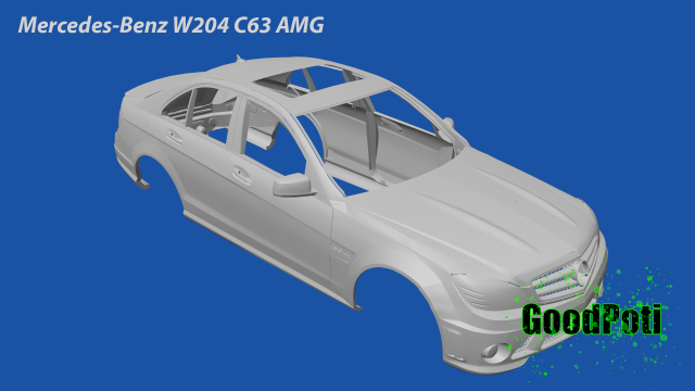mercedes benz w204 c63 amg settore automobilistico 3d modello Stampa macchina uomo giocattoli 3ds stl fbx obj c4d 3D print model - Mito3D