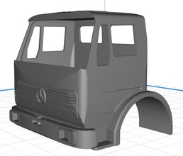 mercedes 1632 truck body cab pintable 3d print model in automotive 3dexport car printable cabin shell rc project radiocontrol miniz slot scalextric ninco fly automobile transport scale auto 3d print model - Mito3D