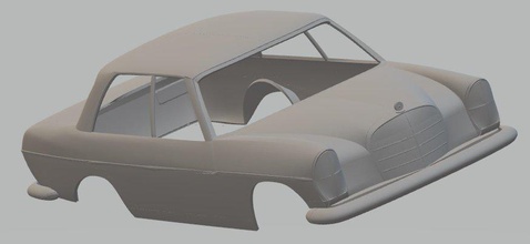 mercedes 280 se amg imprimible cuerpo del coche shell rc miniz ranura scalextric tamiya 3d print model - Mito3D