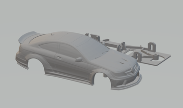 mercedes amg siyah dizi 3d yazdır model in araç 3dexport yuva slot car döküm sıcak tekerlekler 3d print model - Mito3D