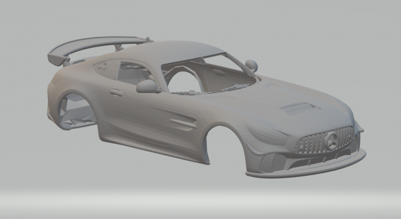 Mercedes amg gt4 araç döküm slotcar Sıcak tekerlekler minyatürler yuva Yazdır basılı 3d print model - Mito3D
