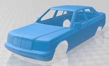 mercedes benz 190 w201 1982 yazdırılabilir vücut araba 3d yazdır model in otomotiv 3dexport yuva ölçülü tamiya rc miniz hobi mikro 3d print model - Mito3D