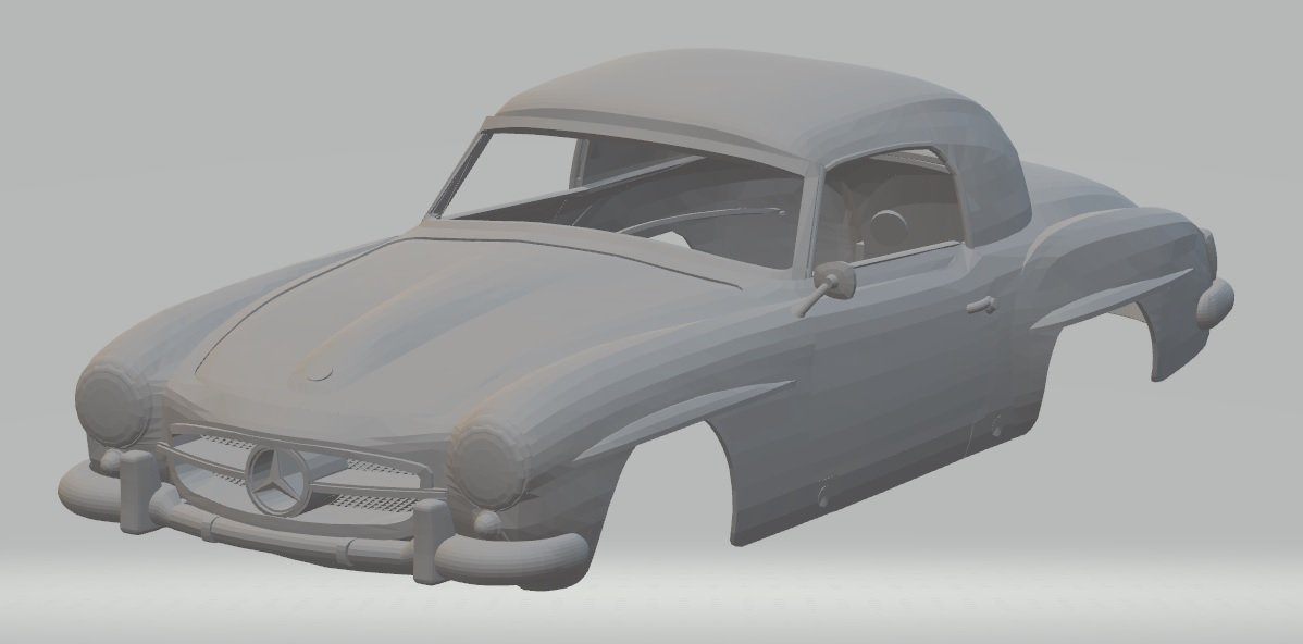 mercedes benz 190sl 1960 imprimable corps de la voiture fente le système scalextric sport tamiya rc radio contrôle shell 3D print model - Mito3D