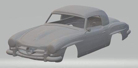 mercedes benz 190sl 1960 imprimible cuerpo del coche ranura scalextric tamiya rc radio de control shell 3d print model - Mito3D