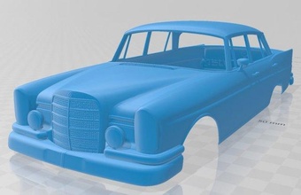 mercedes benz 300 se w112 1963 printable body car 3d print model in automotive 3dexport sedan slot scalextric tamiya rc shell 3d print model - Mito3D