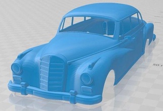 mercedes benz 300d w189 1957 printable body car 3d print model in automotive 3dexport slot scalextric tamiya rc miniz hobby micro 3d print model - Mito3D