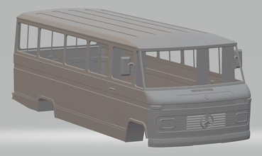 mercedes benz 309 mini ônibus imprimível corpo 3d impressão modelo in automotivo 3dexport fenda escalextrico tamiya rc rádio controle concha 3d print model - Mito3D