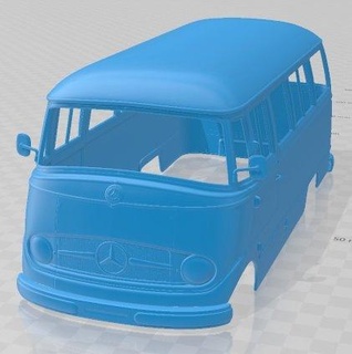 mercedes benz 319 minibus 1955 stampabile corpo furgone settore automobilistico fessura scalextric tamiya rc miniz passatempo micro 3d print model - Mito3D