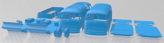 Mercedes benz 319 minibüs 1955 yazdırılabilir kamyonet otomotiv yuva ölçülü Tamiya rc miniz hobi mikro 3d print model - Mito3D