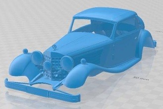 mercedes benz 380 cabriolé imprimible cuerpo coche vehiculo espacio scalextric Tamiya rc miniz pasatiempo micro 3d print model - Mito3D