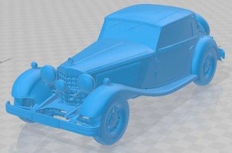 mercedes benz 380 cabriolé imprimible coche vehiculo pasatiempo micro escala modelo 3d print model - Mito3D